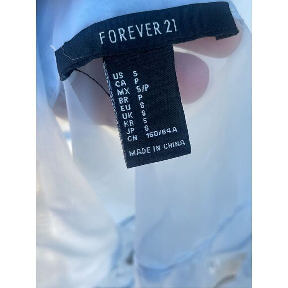 Forever 21 Sheer “Levi” Jacket Style Lightweight Light Blue Shacket Size Small - Picture 9 of 10